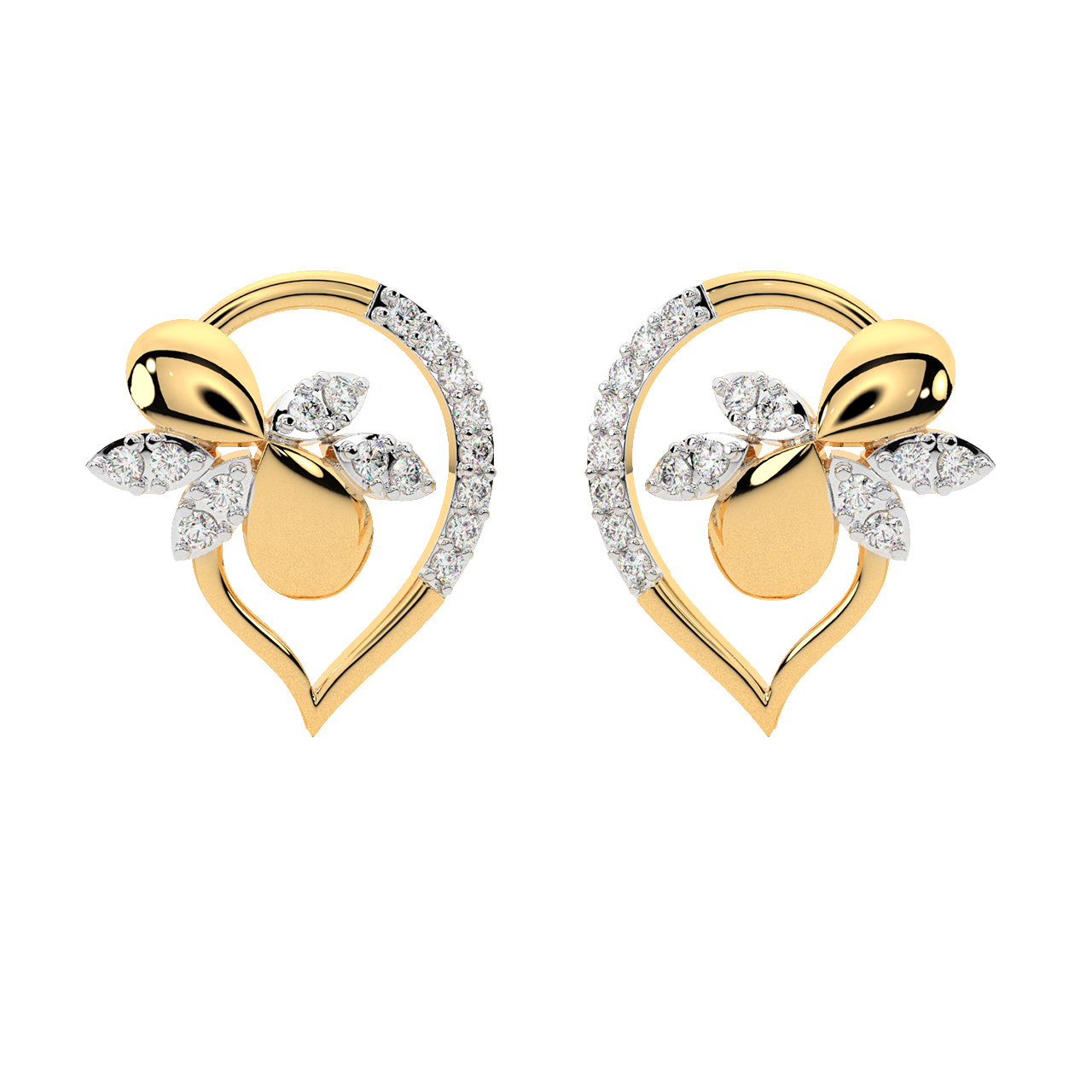 Lucy Round Diamond Stud Earrings